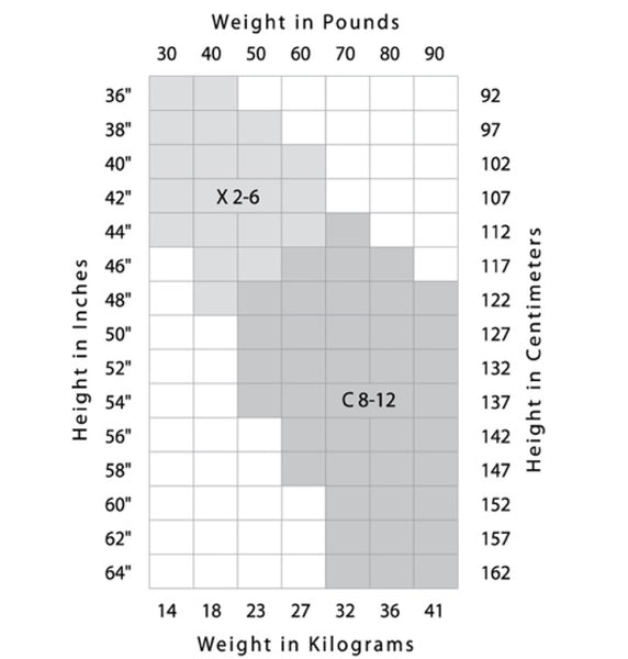 Capezio Size Chart