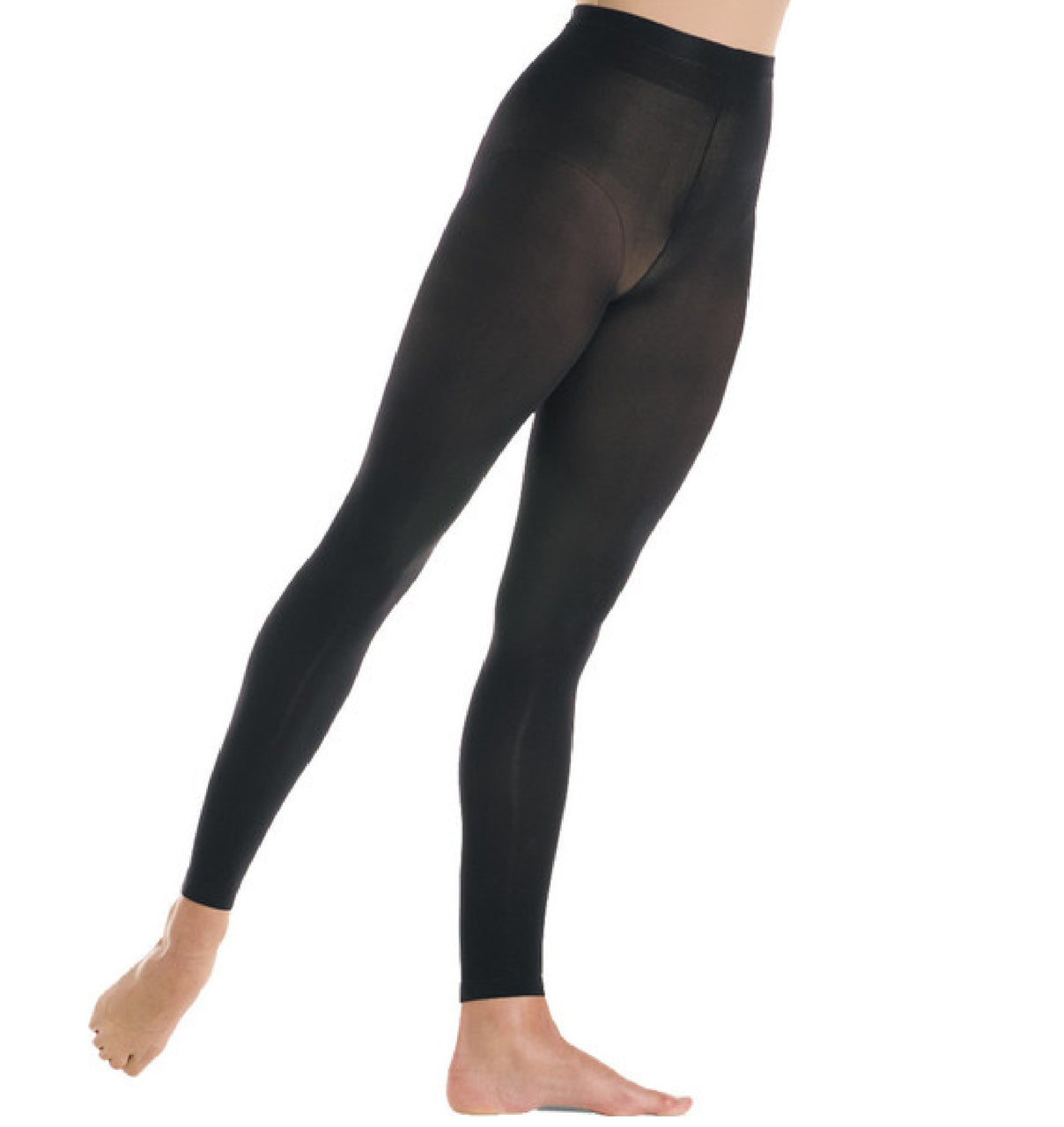 ALBAN-Boy's Microfiber Footless Tights with Reinforced Inseam Gusse-BLACK